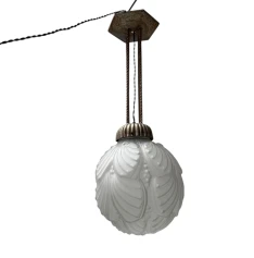 Art Deco Muller Frères Luneville Style Pendant Light, 1930s